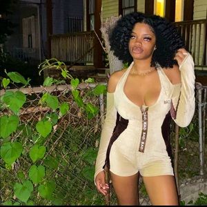 Bad Society Coffee & Cream Jumpsuit Set